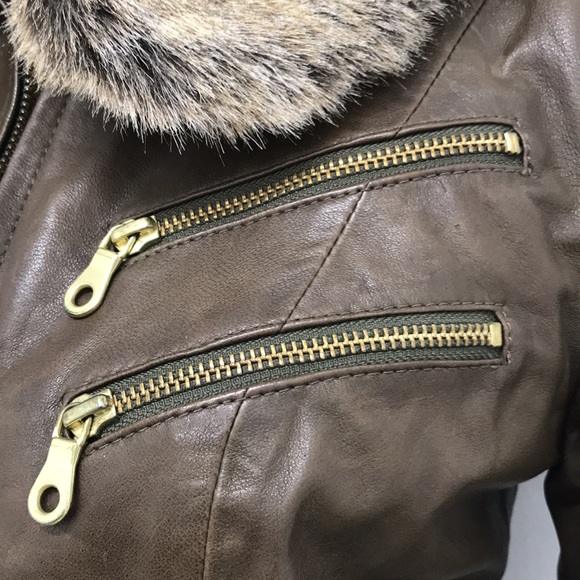 Truth & Pride Leather Moto Jacket With Faux Fur Removable Trim - Picture 4 of 8